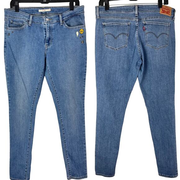 Levi's Denim - Levi's 711 Skinny Stretch Jeans w/ Decorative Stars Lightning Pins